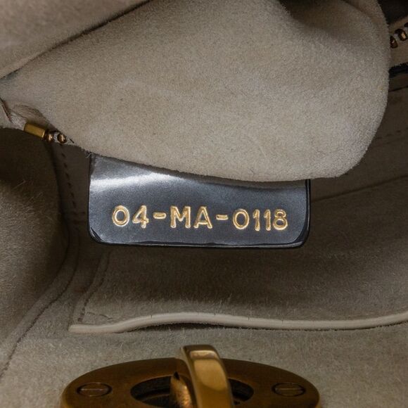 Pre Loved dior Lady Metallic Calfskin Handbag Women Silver Satchel - Picture 6 of 8